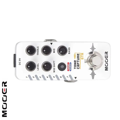 White mooer tone capture gtr reverb effect guitar pedal with black knobs silver metal footswitch and buffer bypass
