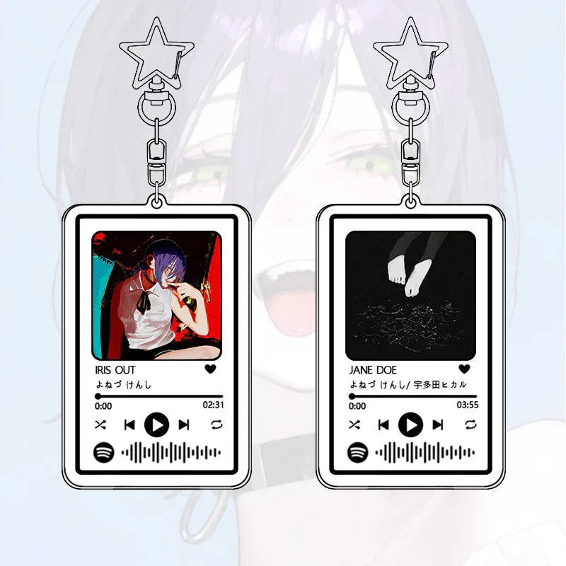Clear acrylic music acrylic keychain by reze japan featuring anime album art pendant decor bag accessory gift