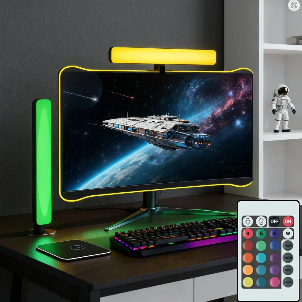 Yellow and green rgb usbled light backlight remote symphony strips music rhythm tv backlight with remote control
