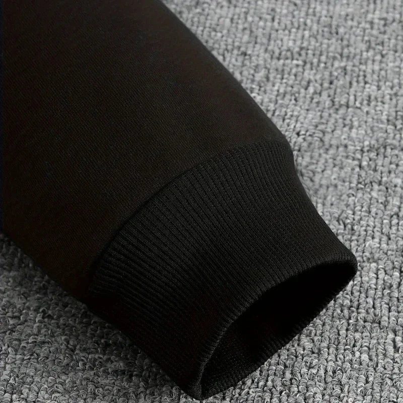 Black ribbed knit cuff on rihanna rap rated loose hoodie men featuring hard album print for hip-hop style long sleeves