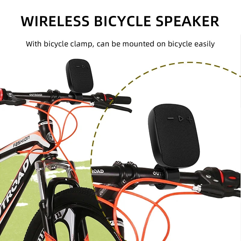 Black rockmia ebs-027 mini bluetooth wireless speaker with ipx4 waterproof shockproof design and built-in mic control buttons