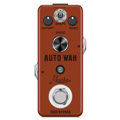 Rowin digital guitar pedal auto wah in matte reddish brown with silver knobs for pure echo mod station effects