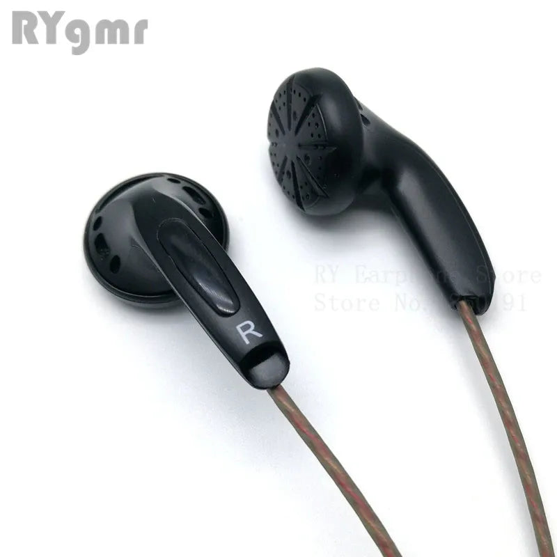 Black rygmr ry4s original in-ear headphones with sleek glossy finish and braided copper bending hifi cable mx500 style earphone