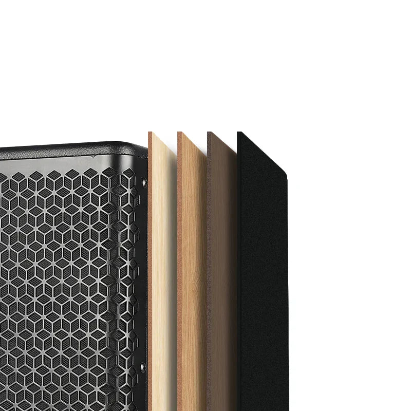 Black hexagonal mesh 10 inch professional audio speaker with wood and black panel options for party dj karaoke and music studio equipment