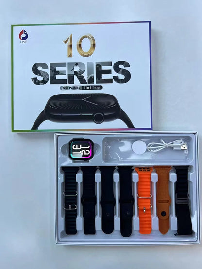 Black s30promax smart watch with sleek modern design and interchangeable black orange and brown straps newest sports smartwatch