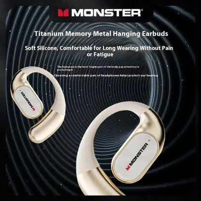 Gold-toned titanium memory metal sales monster ac530 earbuds with dynamic driver foldable design for music earphones gift