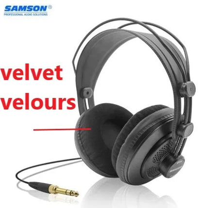 Black samson sr850 professional studio headphones with plush velvet earcups leather headband and 10hz-30khz frequency response