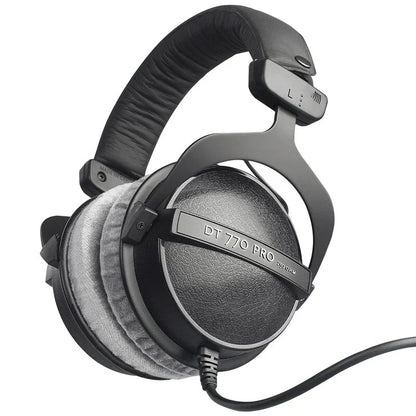 Black sanpusen dt770 pro studio monitor closed-back headphones with padded headband for studio recording mixing