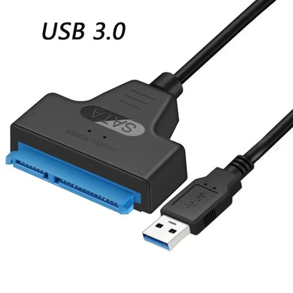 Black Sata to USB 3.0 adapter cable with blue connector for external HDD SSD disk computer connector conversion connection