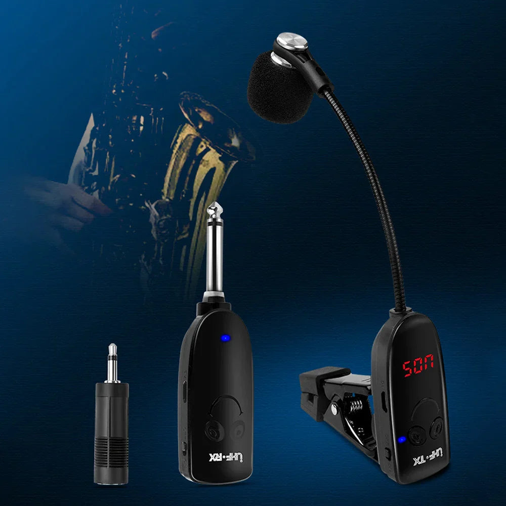 Black xl-3n special wireless microphone system with clip-on receiver and flexible boom mic for professional recording performance