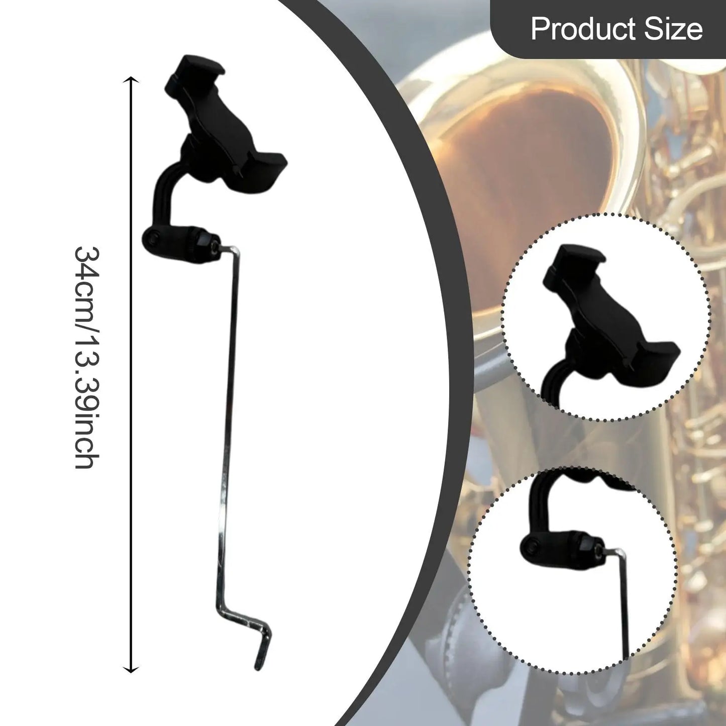 Black plastic and metal saxophone phone holder clip for stand music clip and holder sax clip support