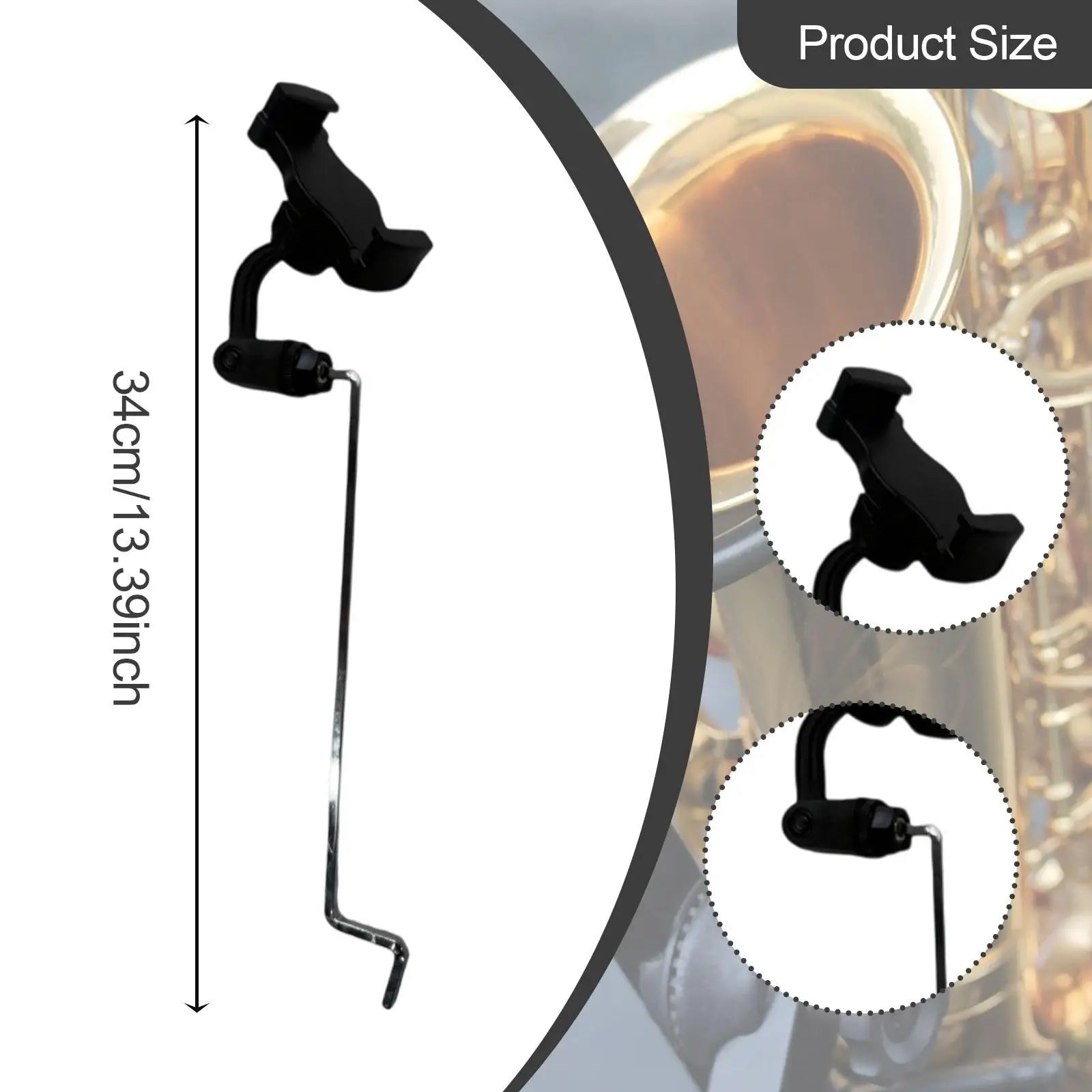 Black plastic and metal saxophone phone holder clip for stand music clip and holder sax clip support