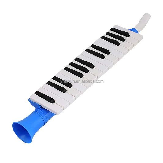 Seasound factory 27-key diatonic accordion mini blue and white toy melodica with black keys and piano mouth organ design
