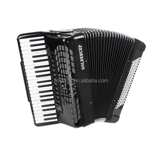 Black golden seasound jp2003 professional accordion with glossy finish white keys and registers piano keyboard chromatic diatonic