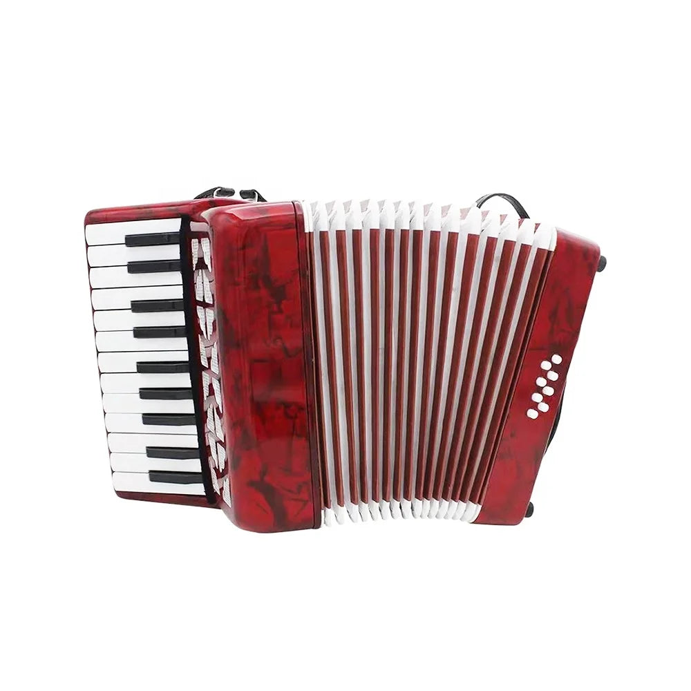 Red marbled seasound oem 22-key wood student piano keyboard jp2208 with black and white keys bass accordion chromatic