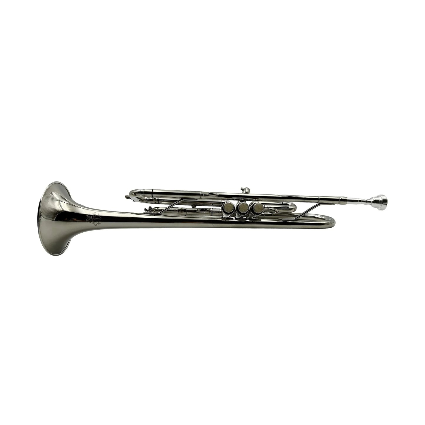 Shiny silver nickel trumpet jytr401n with polished brass body and three valves for professional use