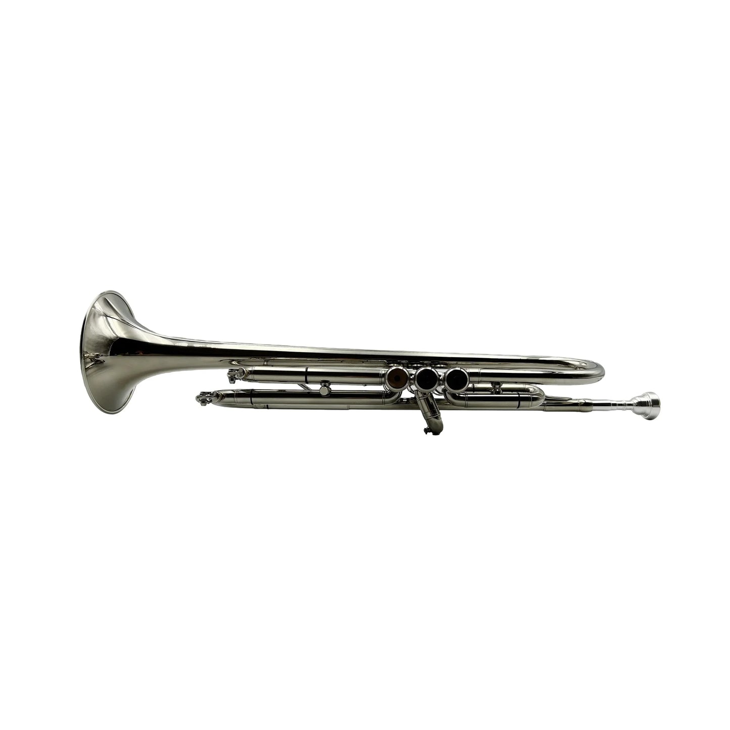 Shiny silver nickel trumpet jytr401n with polished brass body and three valves for professional performance
