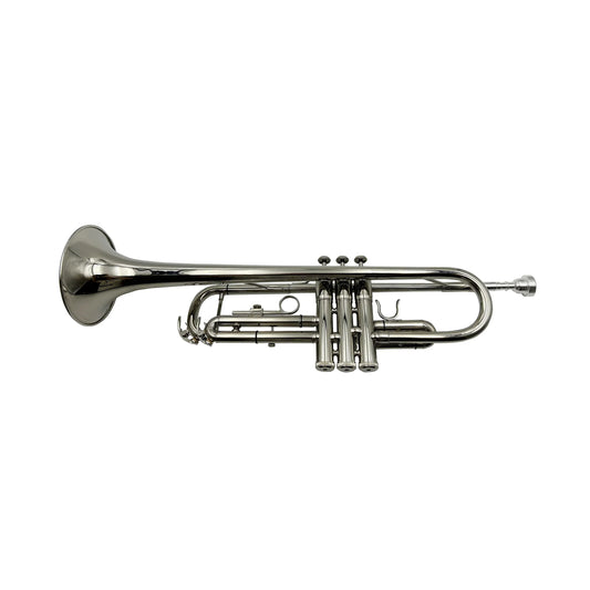 Shiny silver nickel trumpet jytr401n with polished brass body and three valves for professional use