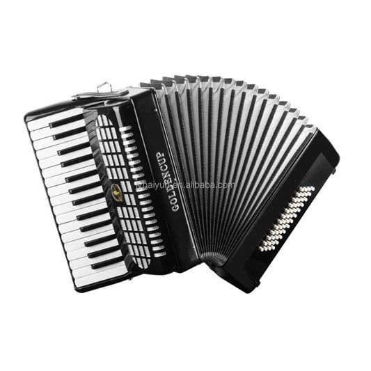 Black and white seasound oem chromatic piano keyboard accordion instrument acordeon jp3048a with glossy finish