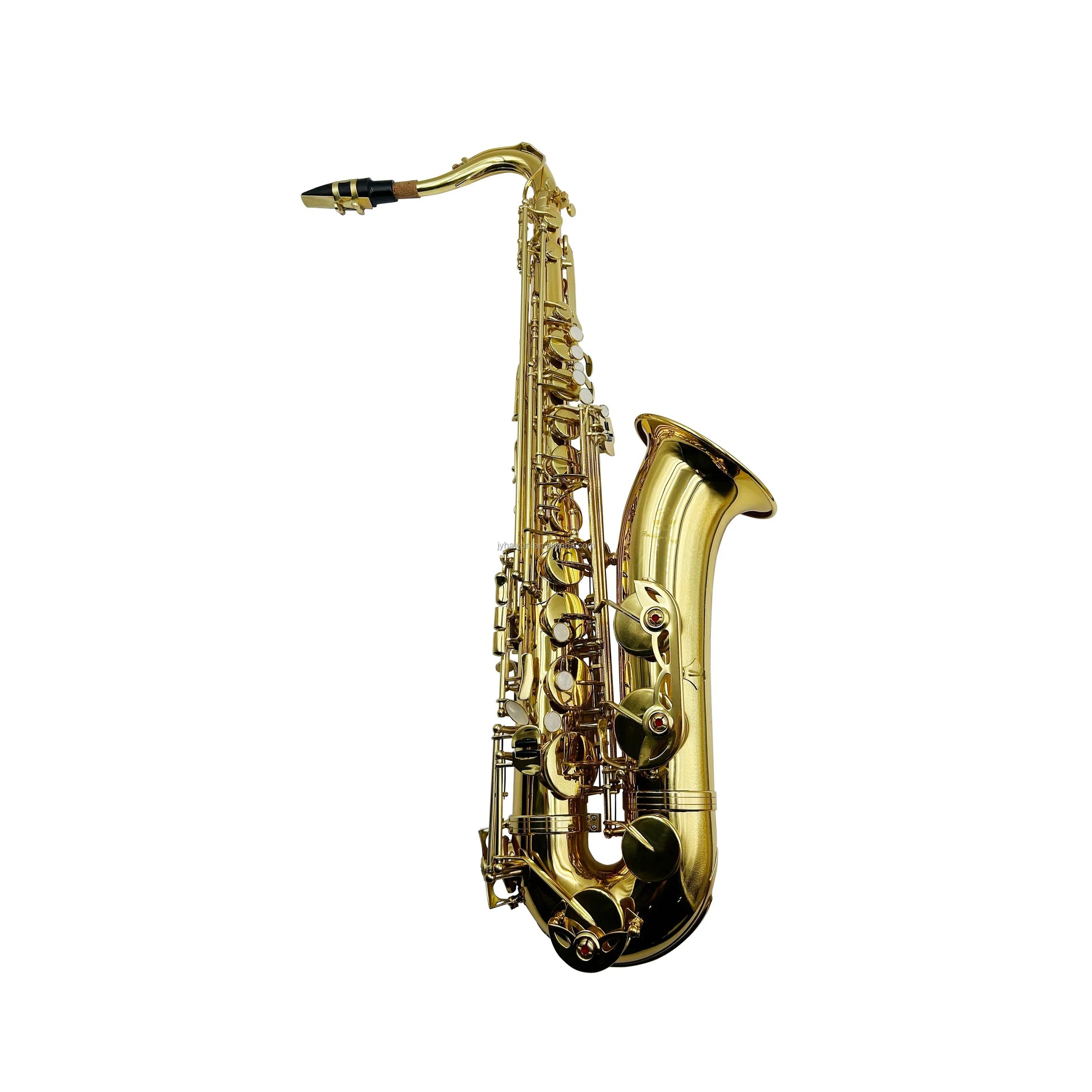 Gold bb tenor saxophone woodwind instrument with sleek brass body adjustable features by seasound oem