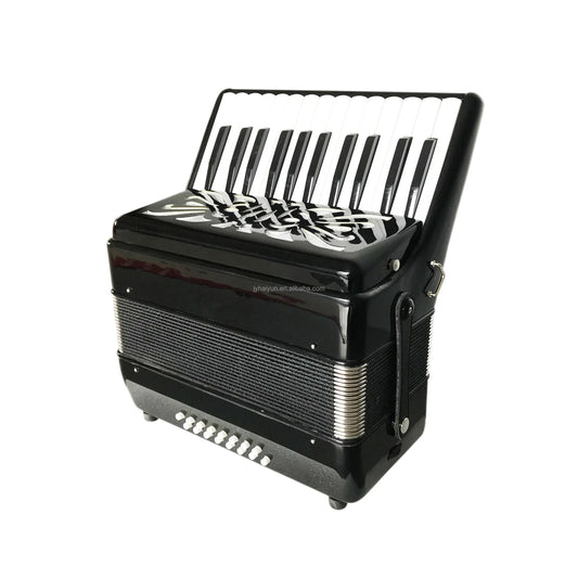 Black seasound oem jp2516 accordion with glossy celluloid colors diatonic keys and chromatic conformation silver patterns