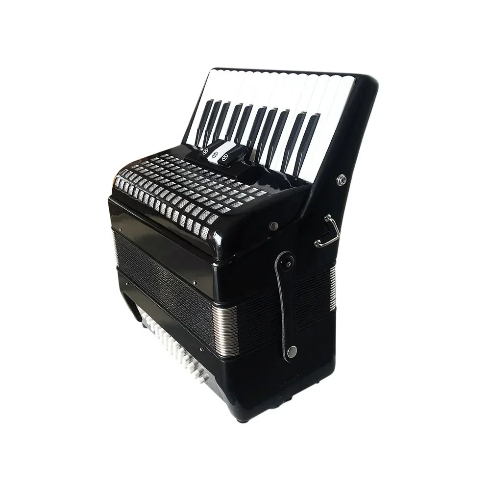 Black seasound oem professional piano keyboard accordion instrument acordeon with glossy celluloid finish and 26 keys