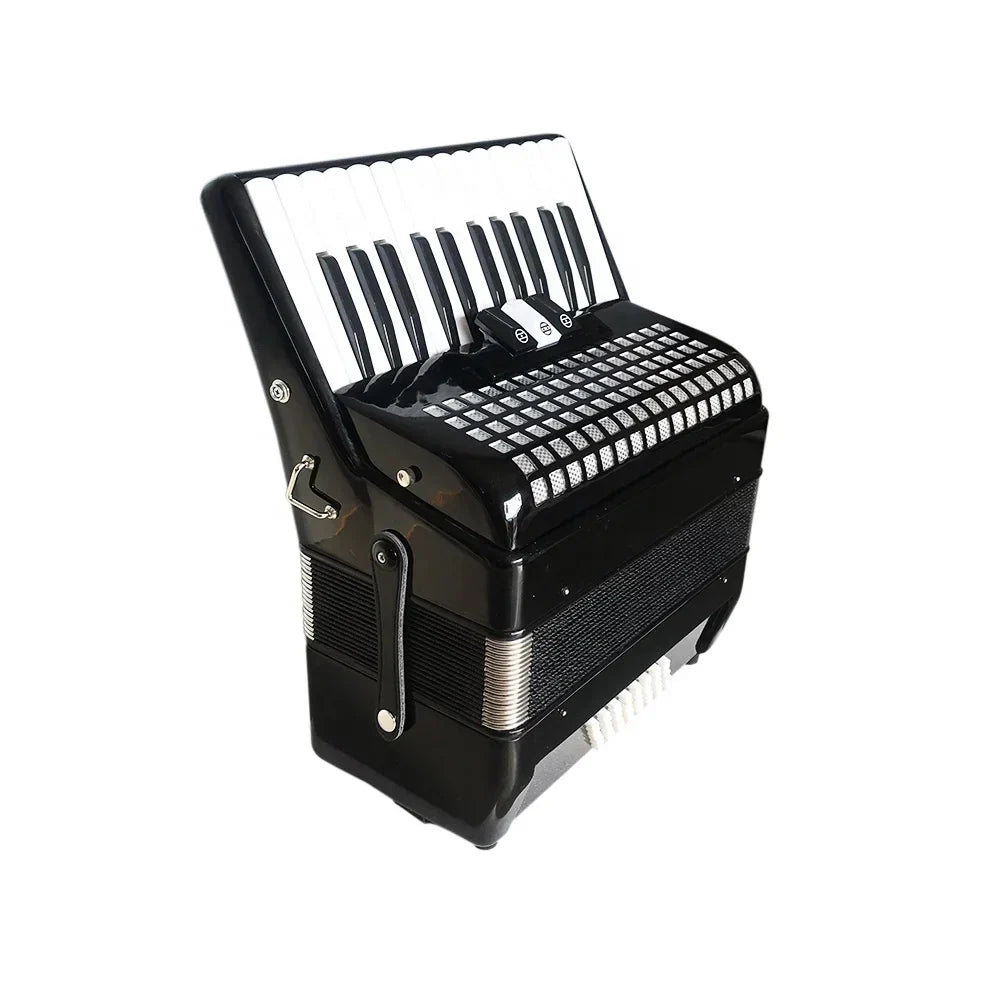 Seasound oem professional black celluloid piano keyboard accordion with 26 keys 48 bass and silver accents