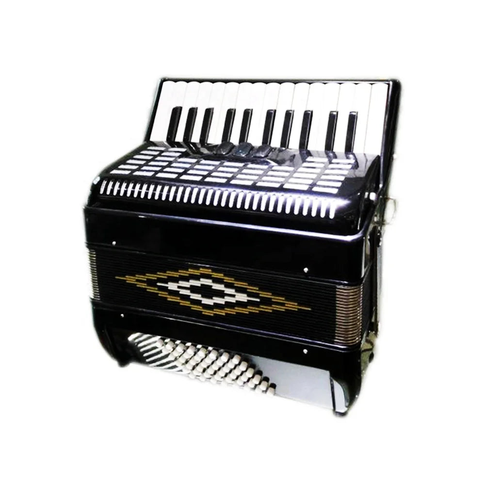 Seasound oem professional black celluloid piano keyboard accordion with 26 keys 48 bass and gold decorative patterns
