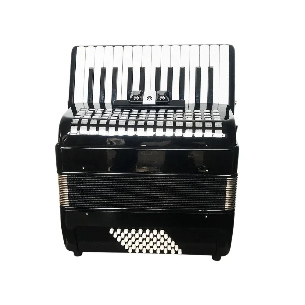 Seasound oem professional black celluloid piano keyboard accordion with 26 keys 48 bass and silver accents