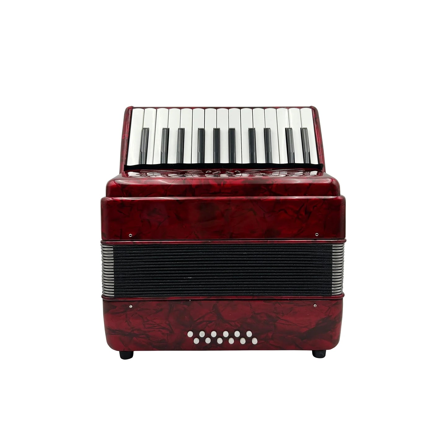 A seasound oem professional chromatic accordion instrument jp2512 with 25 keys 12 bass red wood and celluloid piano keyboard