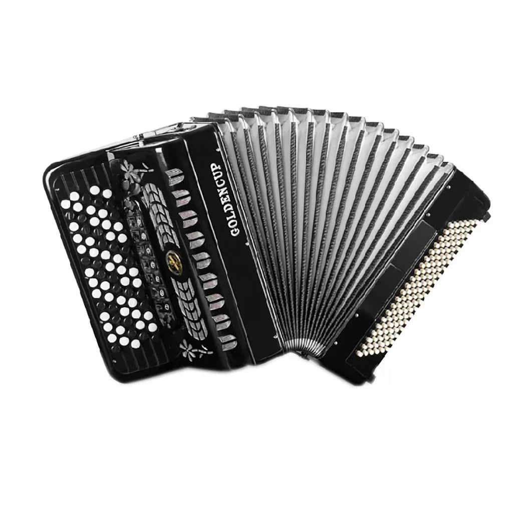 Black seasound oem professional diatonic accordion instrument acordeon jb5120 with silver keys and floral patterns
