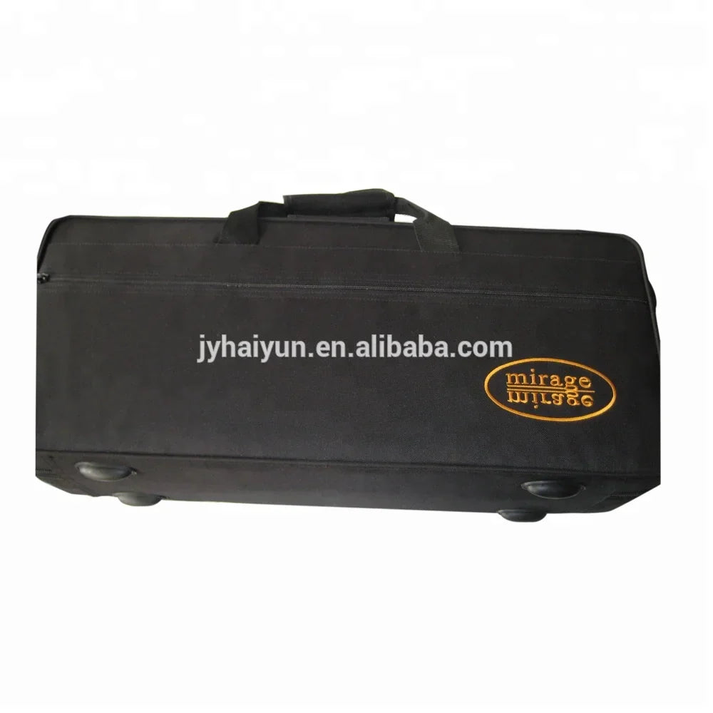 Black mirage-branded rolling instrument case with gold embroidered logo for seasound oem professional gold copper alto saxophone