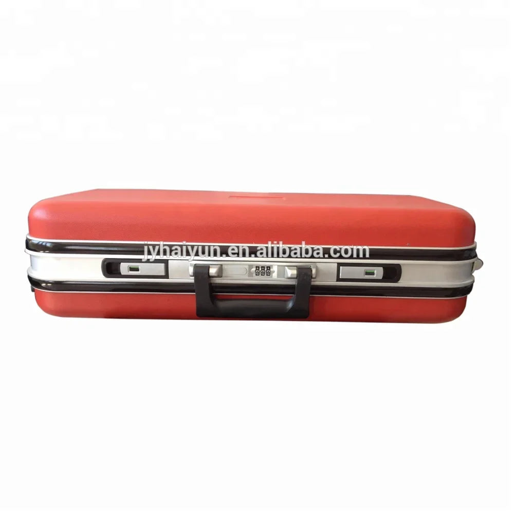 Red hard-shell briefcase with silver trim and black handle for seasound oem professional gold copper alto saxophone storage