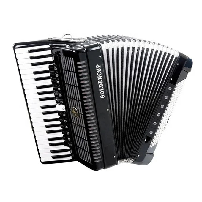 Black and white seasound professional instrument acordeon jp2012b piano keyboard accordion with glossy wood finish