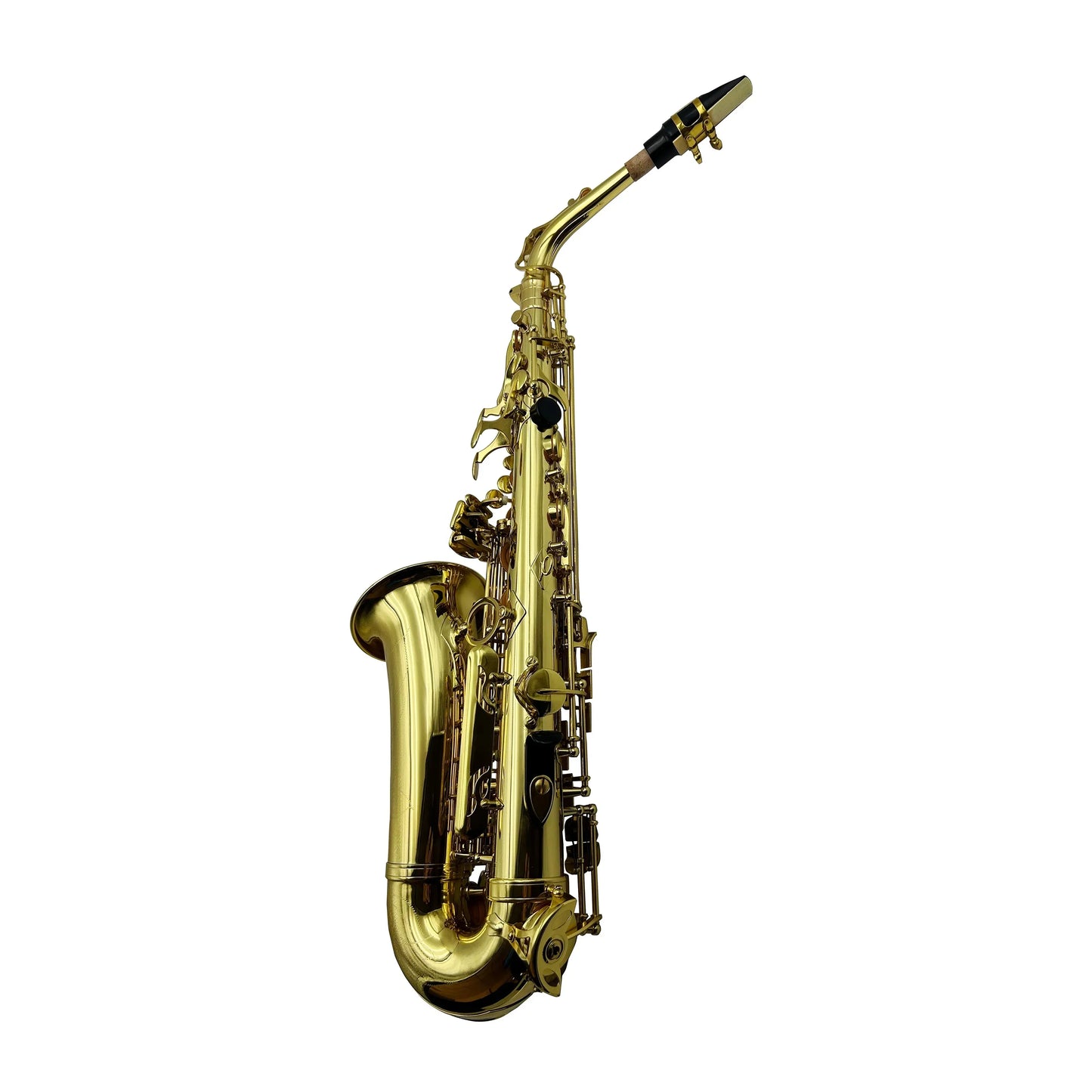 Golden alto saxophone jyas102y2z with polished brass body black key accents seasound professional oem style gold lacquer