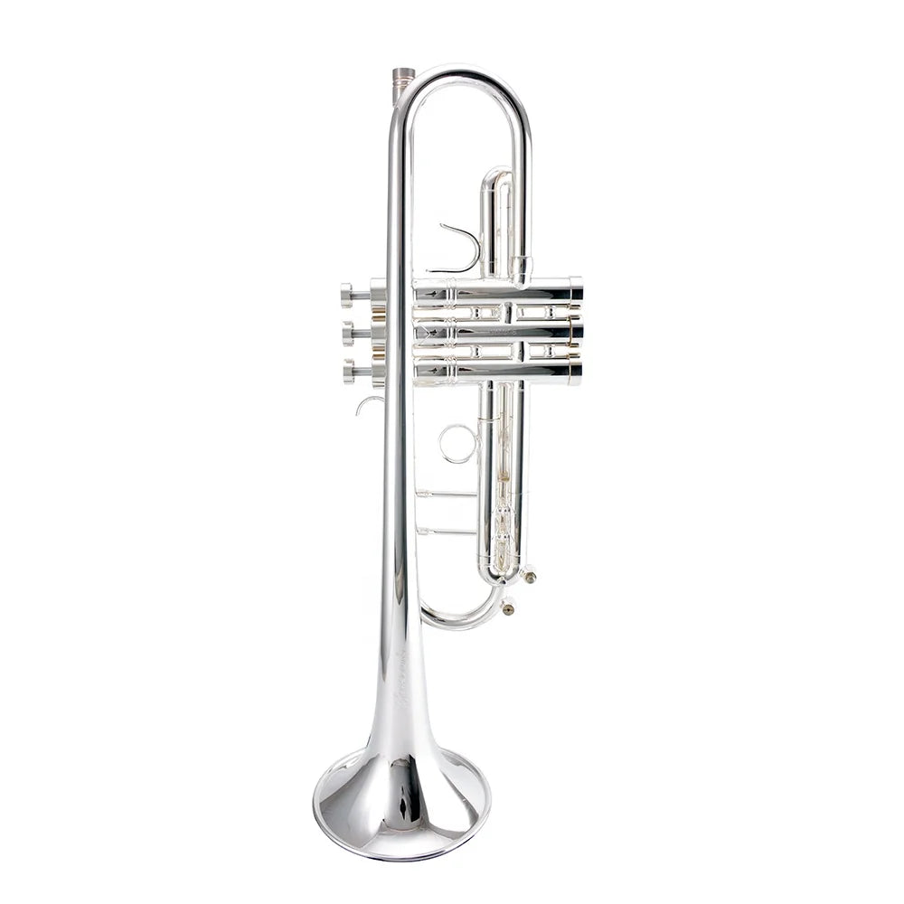 Seasound professional silver edward trumpet with polished metallic finish classic design brass instrument trompeta