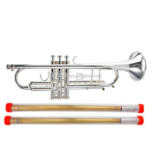 Seasound professional silver edward trumpet with three valves brass instrument trompeta and wooden mouthpieces in cases