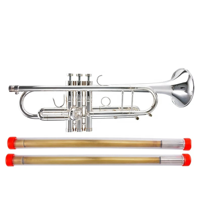 Shiny seasound professional silver edward trumpet with three valves brass instrument trompeta and two protective cases