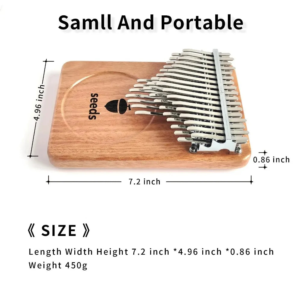 Seeds chromatic kalimba 41 keys with natural handmade okoume wood finish and silver metal tines professional thumb piano