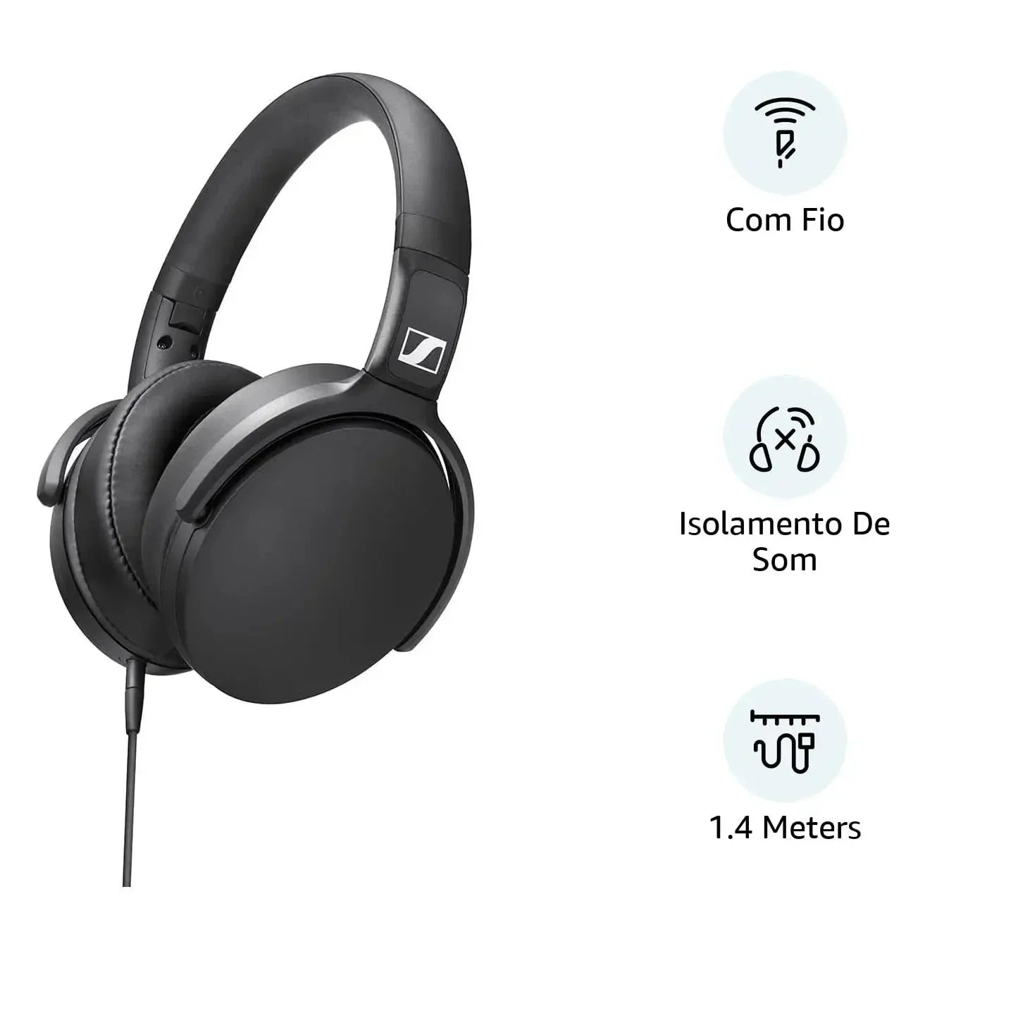 Black sennheiser hd400s headphones with padded earcups feature bass noise reduction for esports gaming use