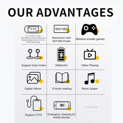 Sf3000 handheld game console with 4.5-inch full-view ips screen supporting e-books and music function built-in