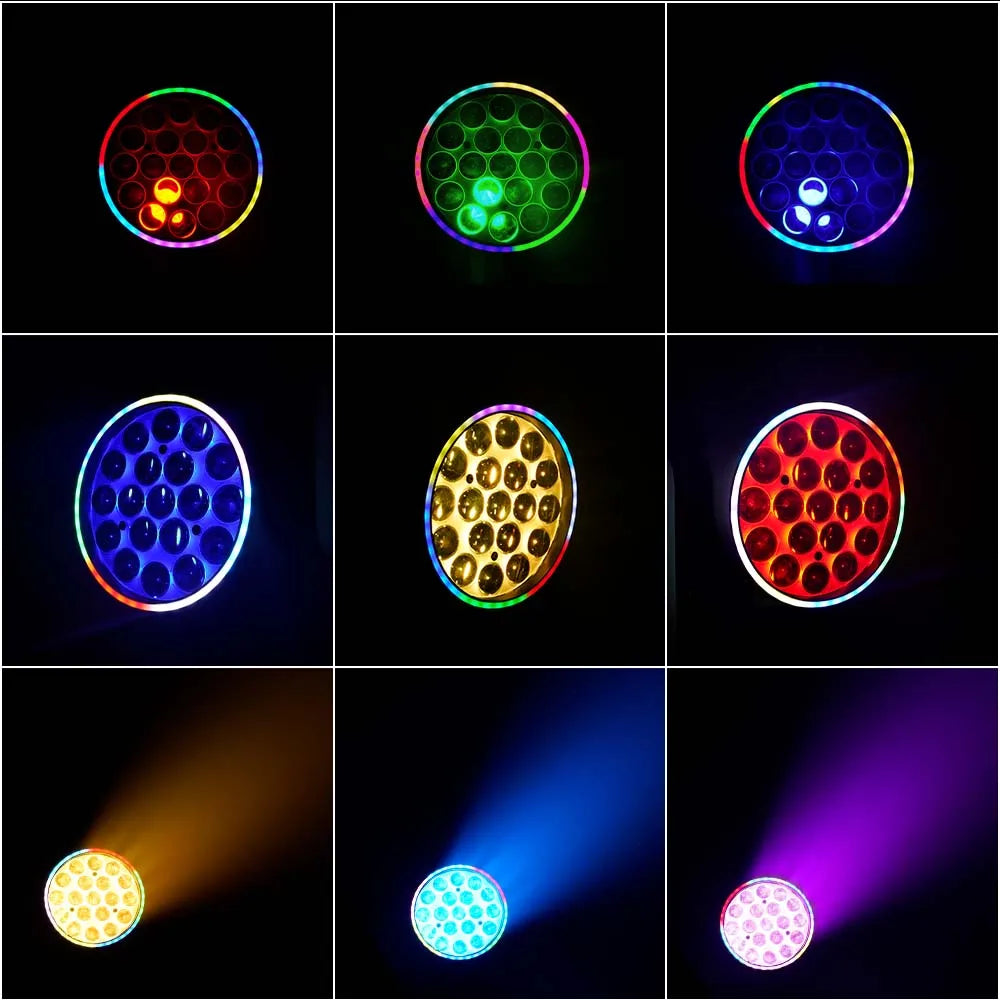Circular led stage lights with 19x15w rgbw 4in1 ring wash beam in multiple colors for disco wedding music events