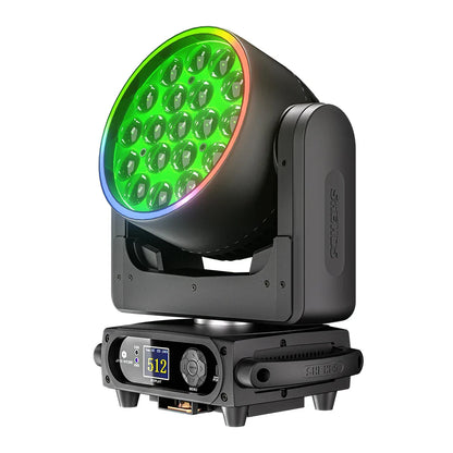 Black elation 512 led moving head spotlight with green illuminated array and digital display for disco wedding music use