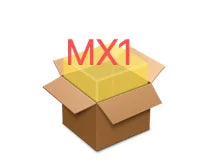 Brown cardboard box with yellow interior and red mx1 text for sing and record microphone with earphone feedback karaoke compatible with spotify smule youtube