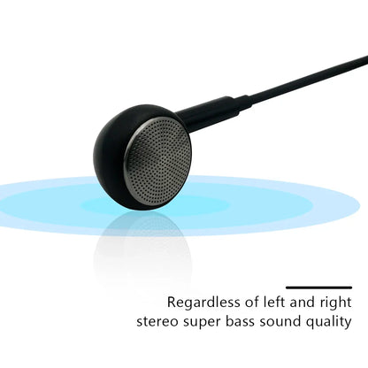 Black single sided wired mono headphone earbud with perforated metallic grille for walkie talkie multifunctional use