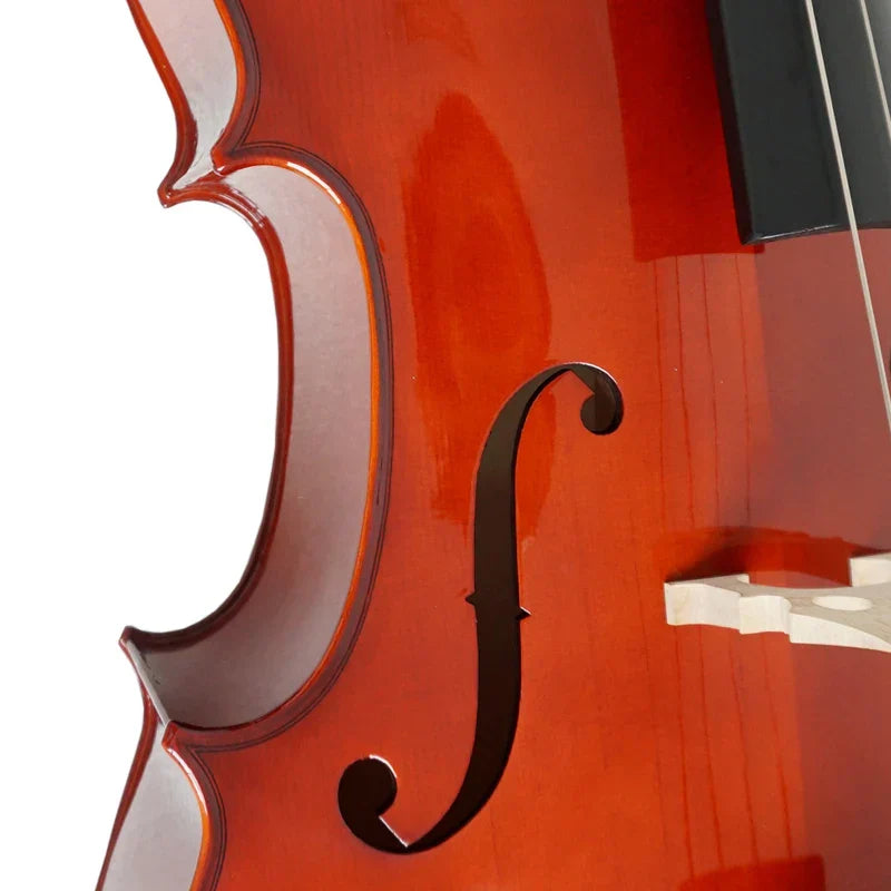 Sinomusik high quality all solid red brown spraying cello varnish with glossy mahogany finish and elegant f-hole design