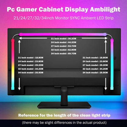 Ambient led strip for pc gamer cabinet display featuring skydimo smart rgb lights strip music game sync with vibrant rgb lighting