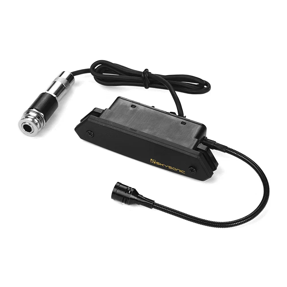 Black skysonic t-902 guitar active soundhole pickup magnetic with microphone dual pickup and volume controls