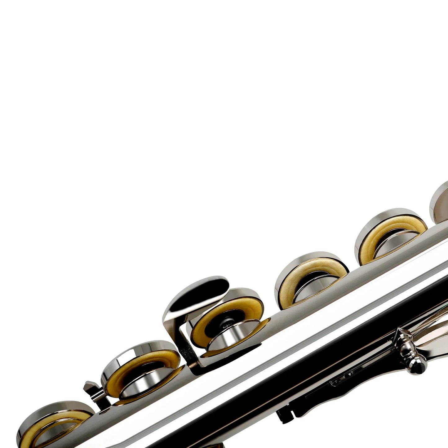 Slade 16 professional transverse flute with silver body gold-colored keys and box cleaning cloth for flute concert musical use