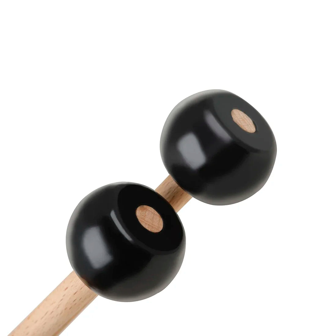 Slade pair marimba drumsticks with black glossy wooden heads and light wood handles for percussion instruments